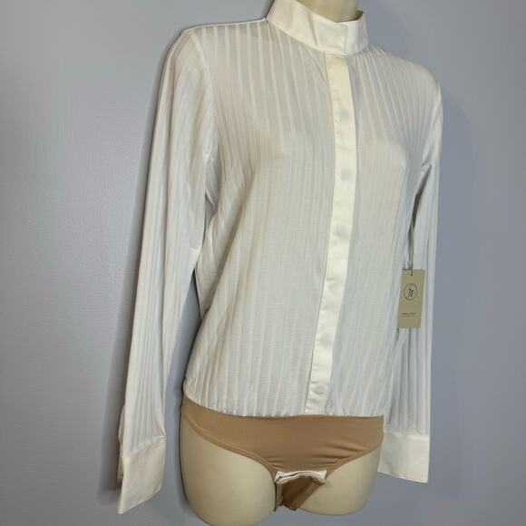 Free x Rein The Elite Equestrian Bodysuit Top White long Sleeve XS New - Picture 4 of 16